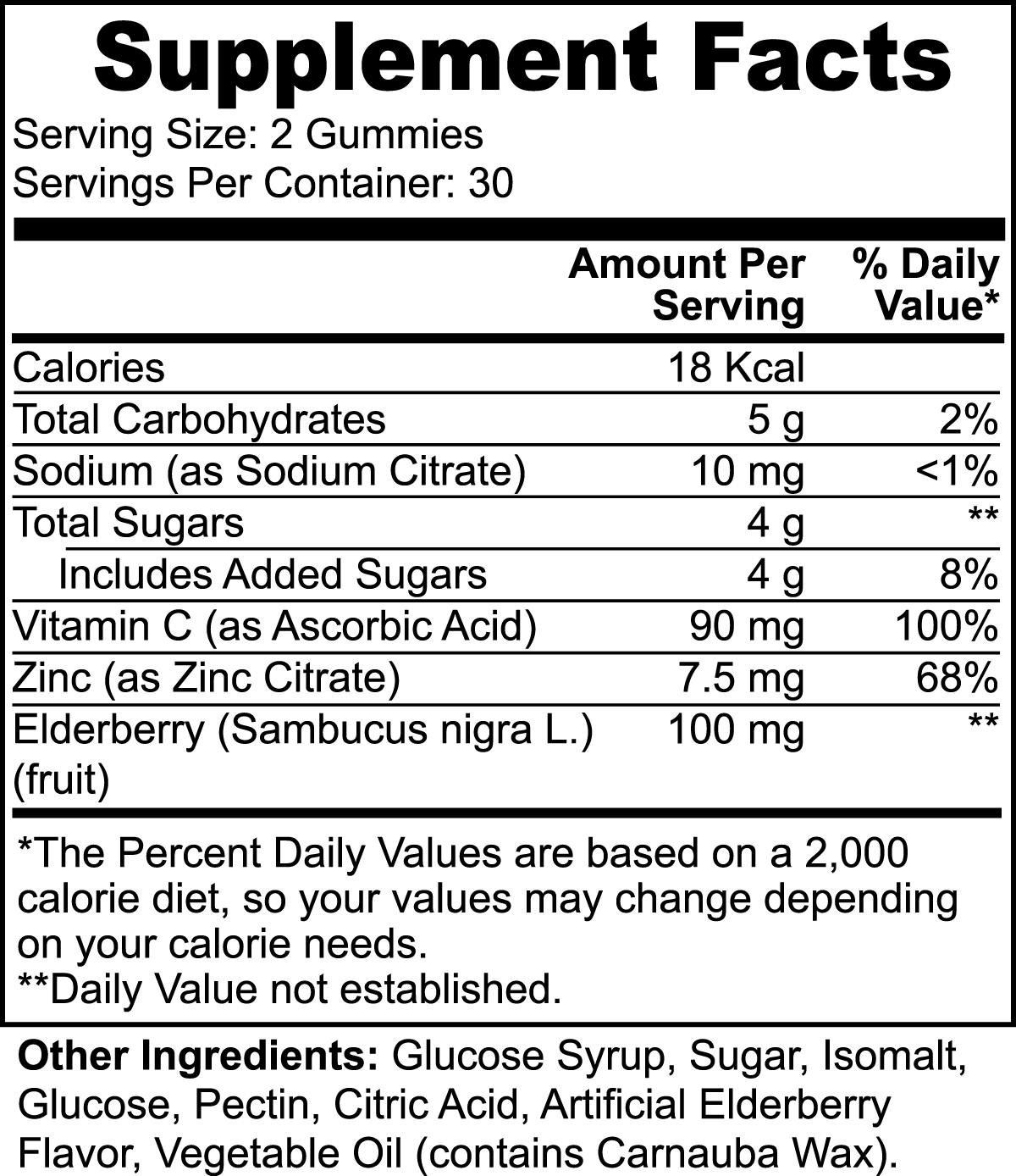 Immune Support Gummies (30 Servings - Elderberry & Vitamin C)