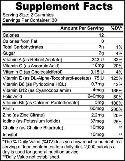 Gomitas multivitamínicas en forma de oso (30 porciones, sabor fresa)